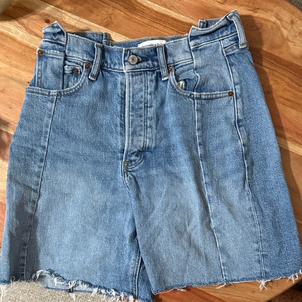 Abercrombie & Fitch High Rise Denim Shorts Curve Love
